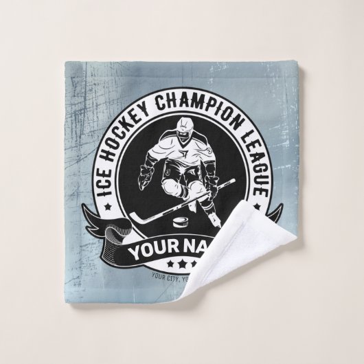 ホッケーパーソナライズされたプレーヤーアイスリンクチームアスリート バスタオルセット (ウォッシュタオル)