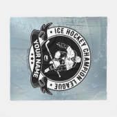 ホッケーパーソナライズされたプレーヤーアイスリンクチームアスリート フリースブランケット (正面(横))