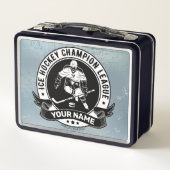 ホッケーパーソナライズされたプレーヤーアイスリンクチームアスリート メタルランチボックス (裏面)