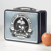 ホッケーパーソナライズされたプレーヤーアイスリンクチームアスリート メタルランチボックス (インサイチュ)