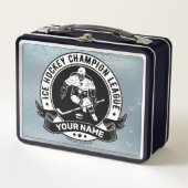 ホッケーパーソナライズされたプレーヤーアイスリンクチームアスリート メタルランチボックス (正面)