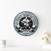 ホッケーパーソナライズされたプレーヤーアイスリンクチームアスリート ラージ壁時計 (ホーム)