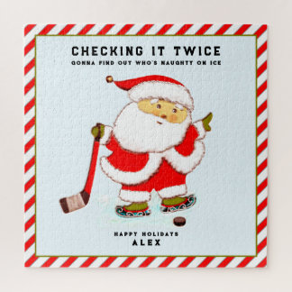 ホッケーパーソナライズされたプレーヤーギフト ジグソーパズル