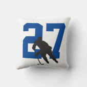 ホッケーパーソナライズされたプレーヤーナンバールームデコール クッション (裏面)