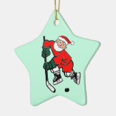 ホッケーパーソナライズされたホリデーギフト セラミックオーナメント (左)