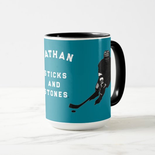 ホッケーパーソナライズされたユーモアのマグカップ マグカップ (正面右)