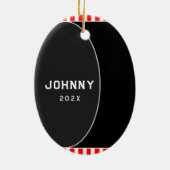 ホッケーパーソナライズされた収集可能セラミックオーナメント セラミックオーナメント (裏面)