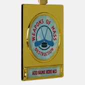 ホッケーパーソナライズされた用武器クリスマス装飾品 ゴールドプレートバナーオーナメント (右)