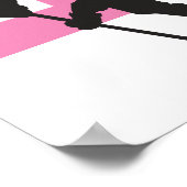 ホッケーパーソナライズされた選手ナンバーピンクガールズ ポスター (角)