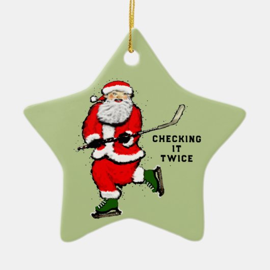 ホッケーパーソナライズされた選手 セラミックオーナメント (正面)