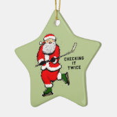 ホッケーパーソナライズされた選手 セラミックオーナメント (左)