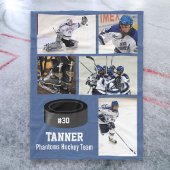 ホッケーパーソナライズされた5 Photo Collage名チーム# フリースブランケット