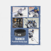 ホッケーパーソナライズされた5 Photo Collage名チーム# フリースブランケット (正面)