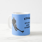 ホッケーパーソナライズされた コーヒーマグカップ (正面左)