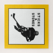 ホッケーパーソナライズされた ジグソーパズル (横)