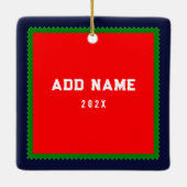 ホッケーパーソナライズされた セラミックオーナメント (裏面)