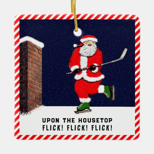 ホッケーパーソナライズされた セラミックオーナメント (正面)