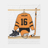 ホッケーパーソナライズされた フリースブランケット (正面)