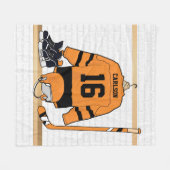 ホッケーパーソナライズされた フリースブランケット (正面(横))