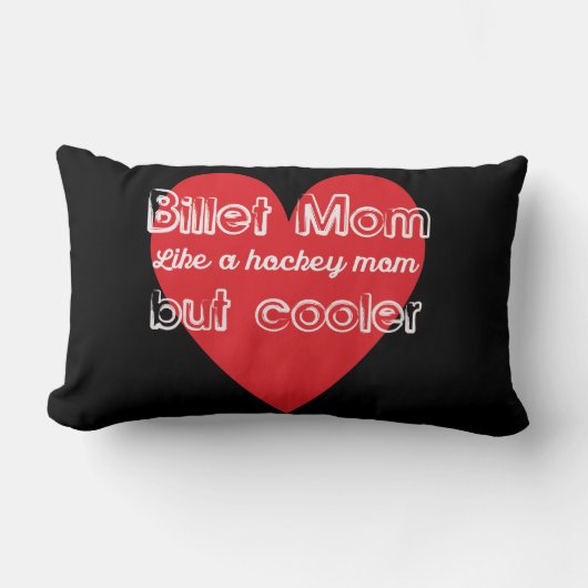 ホッケービレットのお母さんホッケーママが好きクールだ ランバークッション (正面)