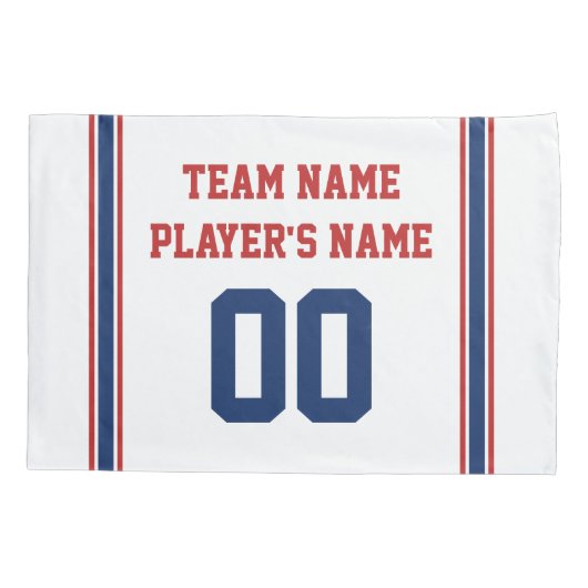 ホッケーピローケーパーソナライズされたス&ロゴ/写真 枕カバー (裏面)