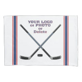 ホッケーピローケーパーソナライズされたス&ロゴ/写真 枕カバー (正面)