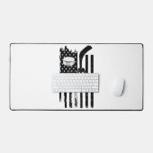 ホッケーピンクリボン乳癌認識度スポーツL デスクマット (キーボード&マウス)