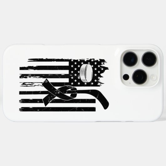 ホッケーピンクリボン乳癌認識度スポーツL Case-Mate iPhoneケース (裏面 (横))