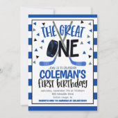 ホッケーファースト誕生日招待状 招待状 (正面)