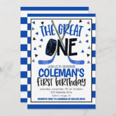 ホッケーファースト誕生日招待状 招待状 (正面/裏面)