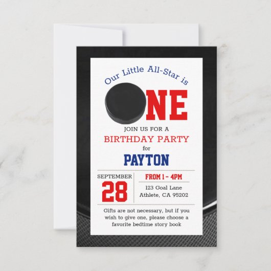 ホッケーファースト誕生日 招待状 (正面)