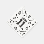 ホッケーブラックとホワイト11誕生日 スタンダードカクテルナプキン (角)