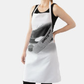 ホッケーブラックスケーパーソナライズされたツ エプロン (インサイチュ)