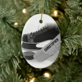 ホッケーブラックスケーパーソナライズされたツ セラミックオーナメント
