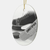 ホッケーブラックスケーパーソナライズされたツ セラミックオーナメント (左)