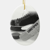 ホッケーブラックスケーパーソナライズされたツ セラミックオーナメント (裏面)