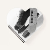 ホッケーブラックスケーパーソナライズされたツ ノートブック (正面)