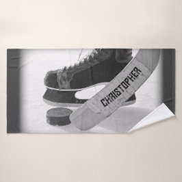 ホッケーブラックスケーパーソナライズされたツ バスタオル