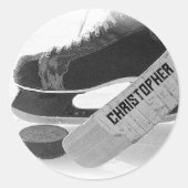 ホッケーブラックスケーパーソナライズされたツ ラウンドシール (正面)