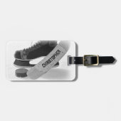 ホッケーブラックスケーパーソナライズされたツ ラゲッジタグ (正面横)