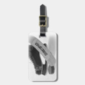 ホッケーブラックスケーパーソナライズされたツ ラゲッジタグ (正面縦)