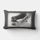 ホッケーブラックスケーパーソナライズされたツ ランバークッション (正面)