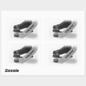 ホッケーブラックスケーパーソナライズされたツ 長方形シール (シート)