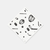 ホッケーブラック&ホワイト誕生日 スタンダードカクテルナプキン (角)