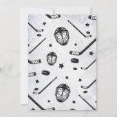 ホッケーブラック&ホワイト誕生日 招待状 (裏面)