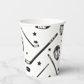 ホッケーブラック&ホワイト誕生日 紙コップ (裏面)