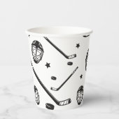 ホッケーブラック&ホワイト誕生日 紙コップ (正面)
