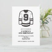 ホッケーブラック&ホワイト9誕生日 招待状 (スタンド正面)