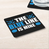 ホッケーブルーライン スクエアペーパーコースター (アングル)