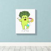 ホッケーブロッコリーこうもり キャンバスプリント (インサイチュ (ウッドフロア))